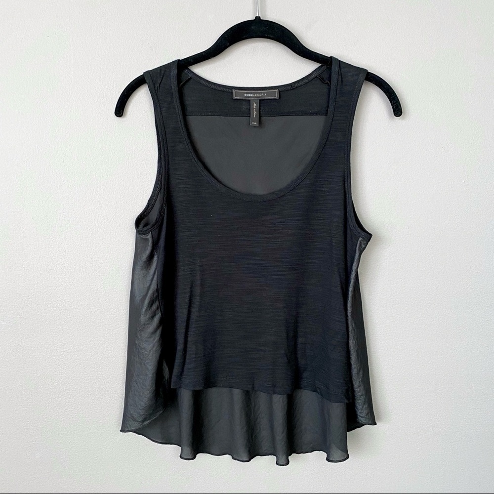 BCBG Max Azria Black on Black Swing Tank